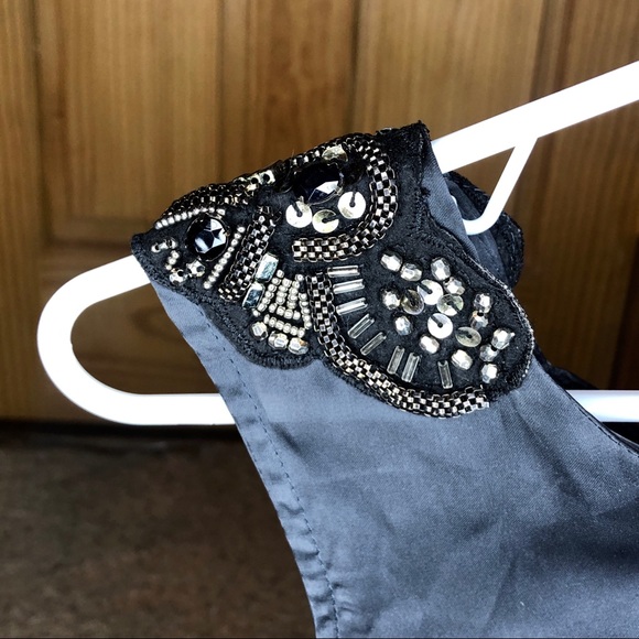 Wet Seal Blueish Grey One Shoulder Sheer Top (XS) - Picture 3 of 3